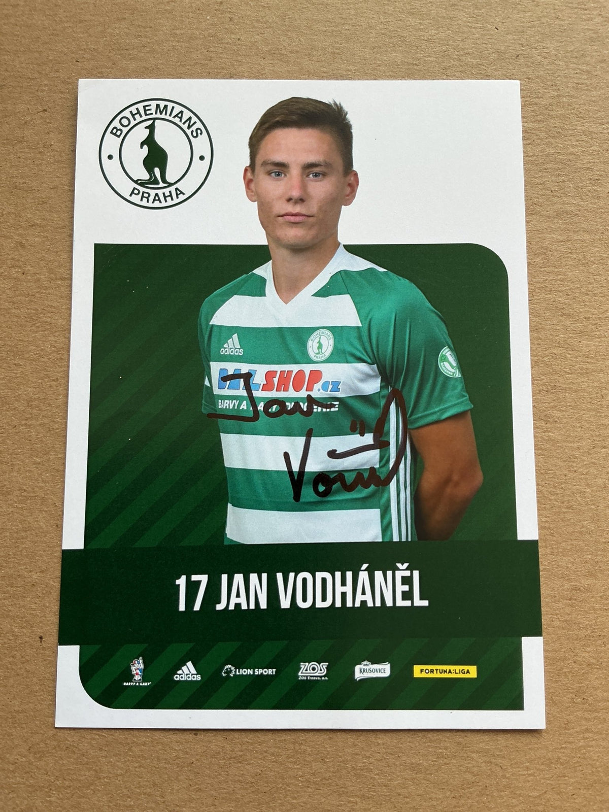 Jan Vodháněl, Czech Republic 🇨🇿 Bohemians Praha 1905 2019/20 hand signed - Autographs-World