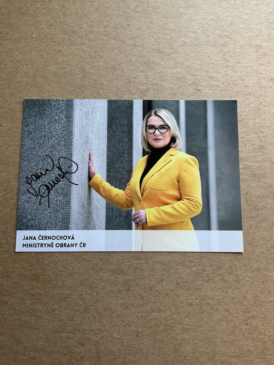 Jana Cernochova, Czech Republic 🇨🇿 Minister of Defence Politics 2025 hand signed - Autographs-World
