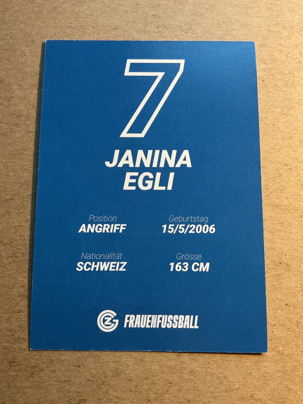 Janina Egli, Switzerland 🇨🇭 Grasshopper Club Zürich 2025/26 hand signed - Autographs-World