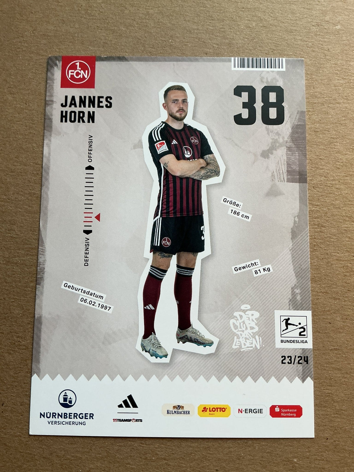 Jannes Horn, Germany 🇩🇪 1.FC Nürnberg 2023/24 hand signed - Autographs-World
