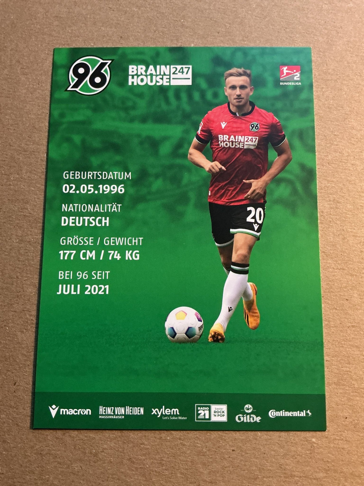 Jannik Dehm, Germany 🇩🇪 Hannover 96 2023/24 hand signed - Autographs-World
