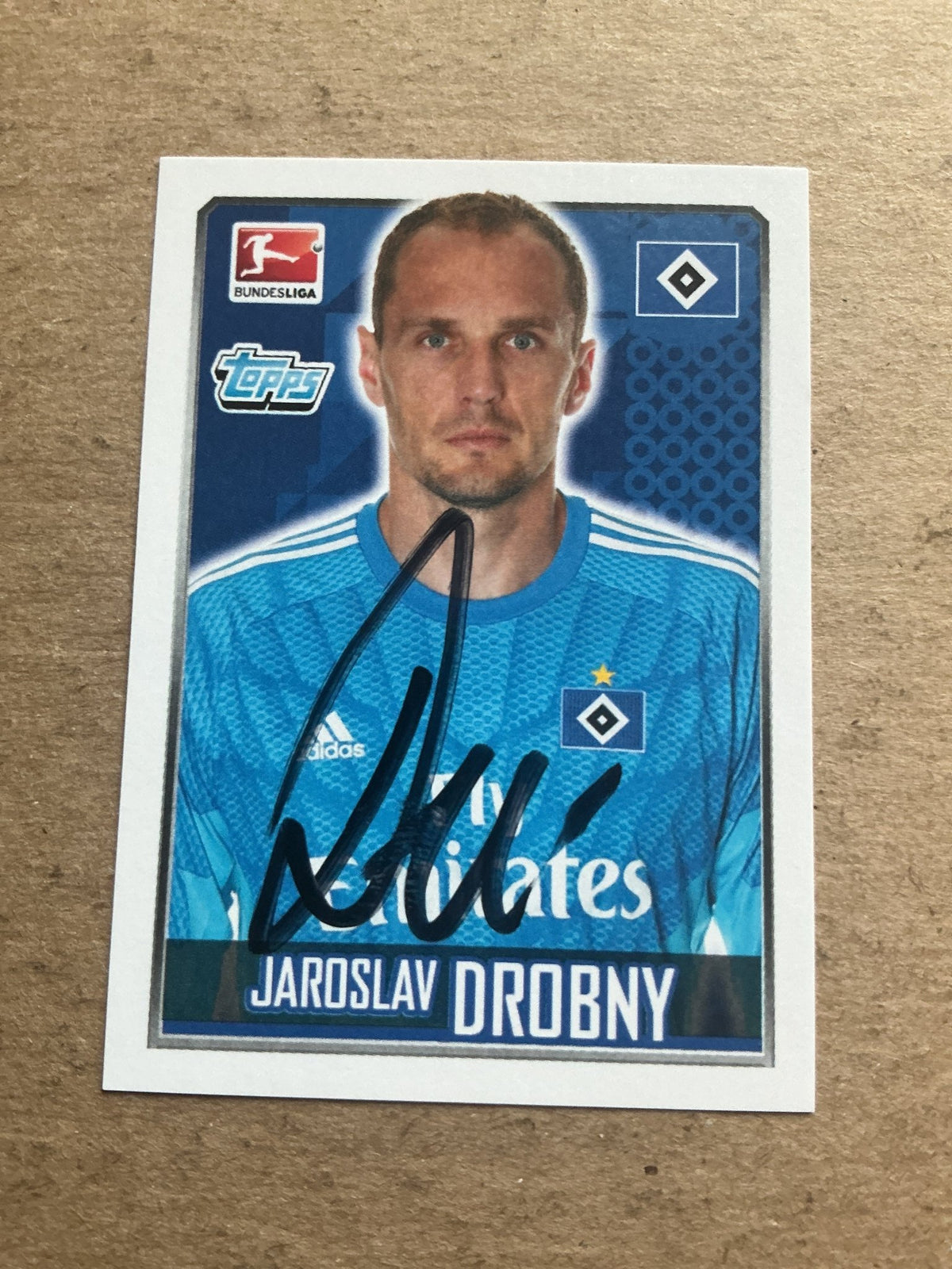 Jaroslav Drobny, Czech Republic 🇨🇿 Hamburger SV 2014/15 Topps hand signed - Autographs-World