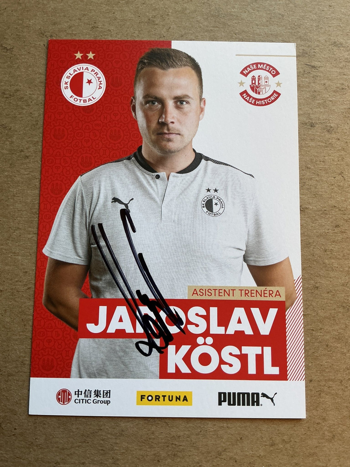 Jaroslav Köstl, Czech Republic 🇨🇿 SK Slavia Prague 2020/21 hand signed - Autographs-World