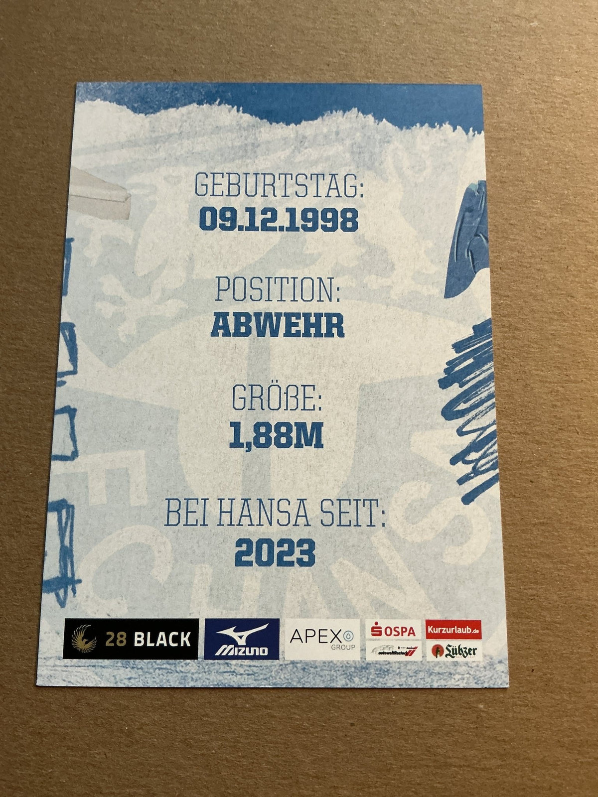 Jasper van der Werff, Switzerland 🇨🇭 Hansa Rostock 2023/24 hand signed - Autographs-World