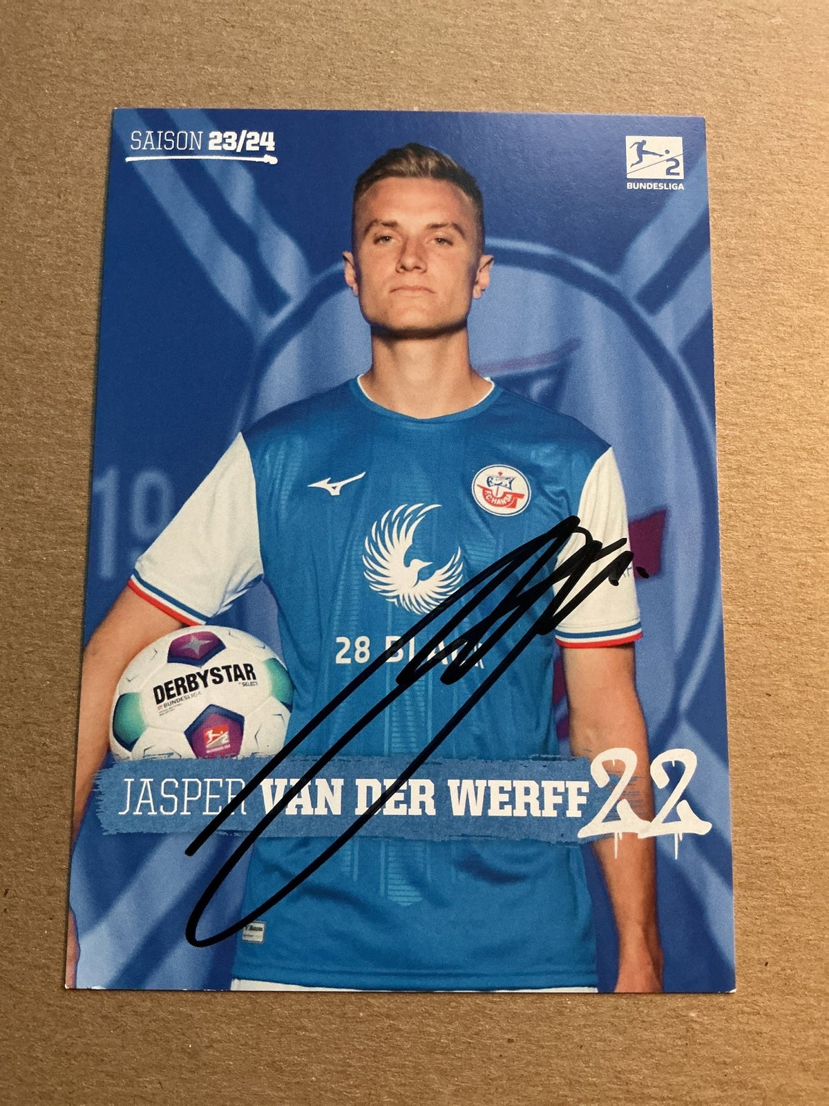 Jasper van der Werff, Switzerland 🇨🇭 Hansa Rostock 2023/24 hand signed - Autographs-World