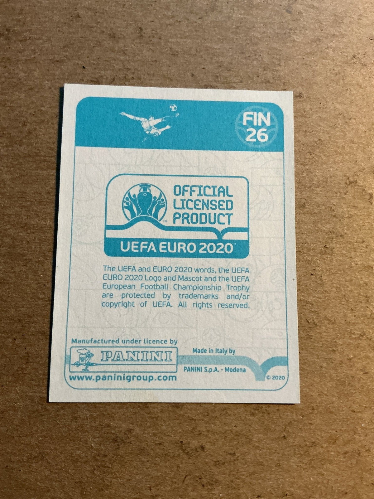 Jasse Tuominen, Finland 🇫🇮 UEFA Euro 2020 Panini hand signed - Autographs-World