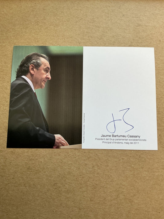 Jaume Bartumeu, Andorra 🇦🇩 Prime Minister hand signed - Autographs-World
