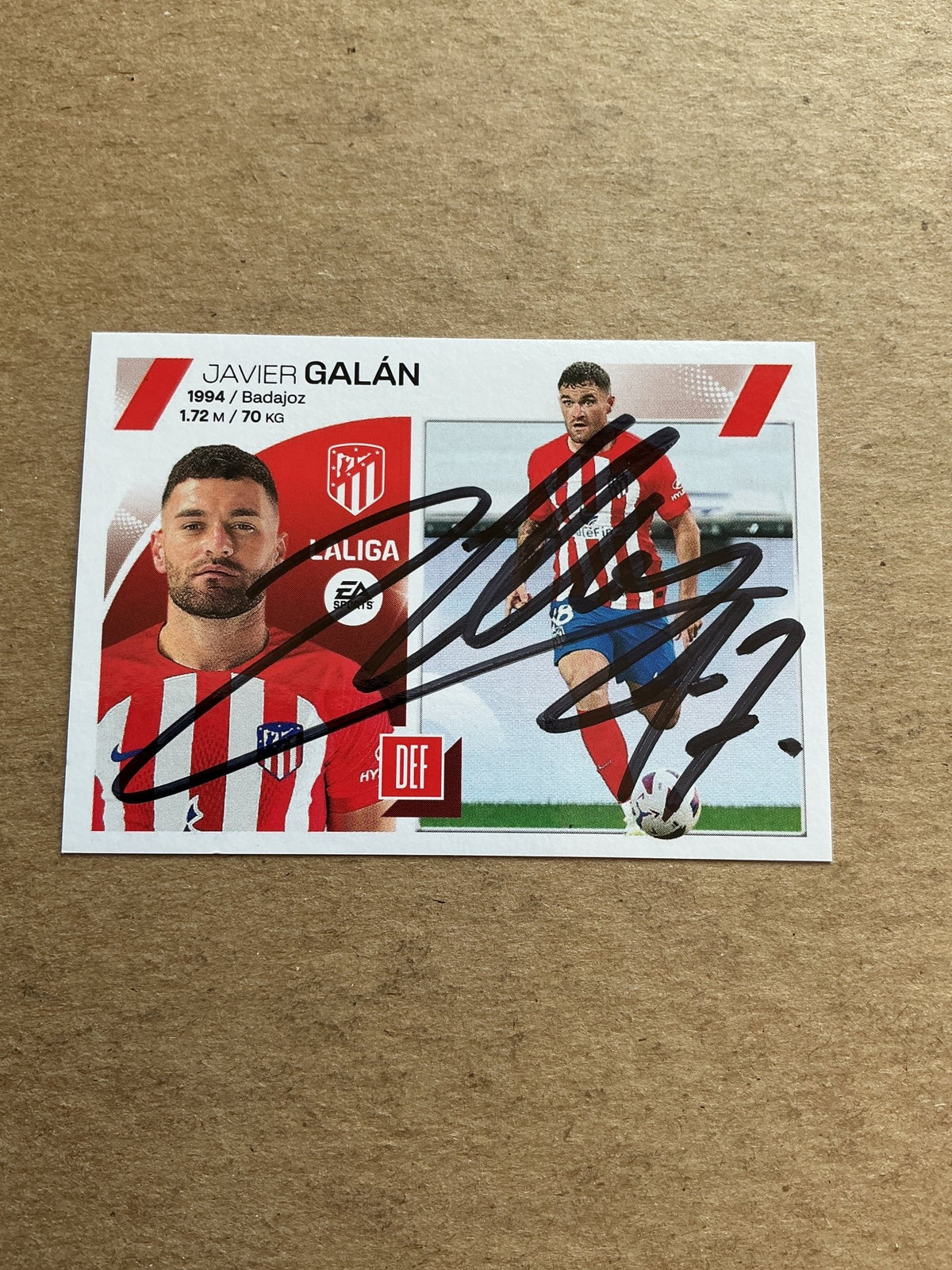 Javier Galan, Spain 🇪🇸 Atletico Madrid 2023/24 Panini hand signed - Autographs-World