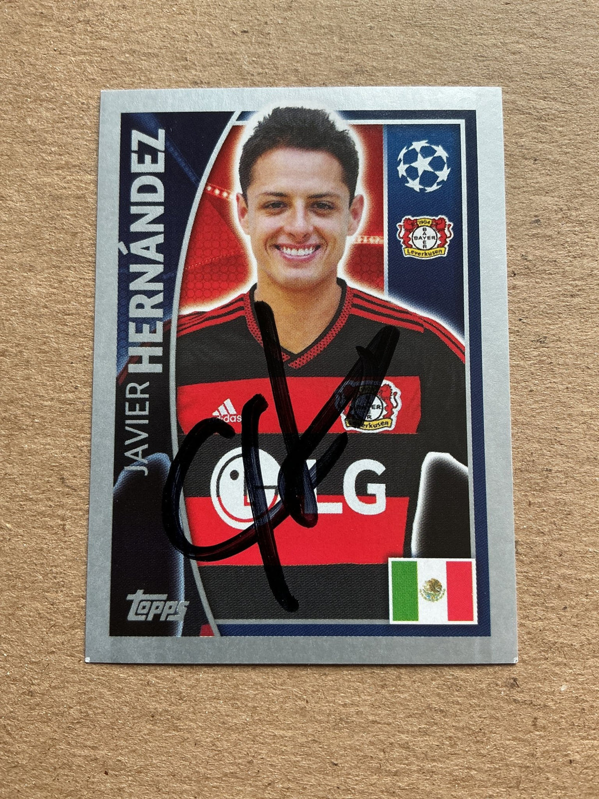 Javier Hernández, Mexico 🇲🇽 Bayer 04 Leverkusen 2016/17 Topps hand signed - Autographs-World