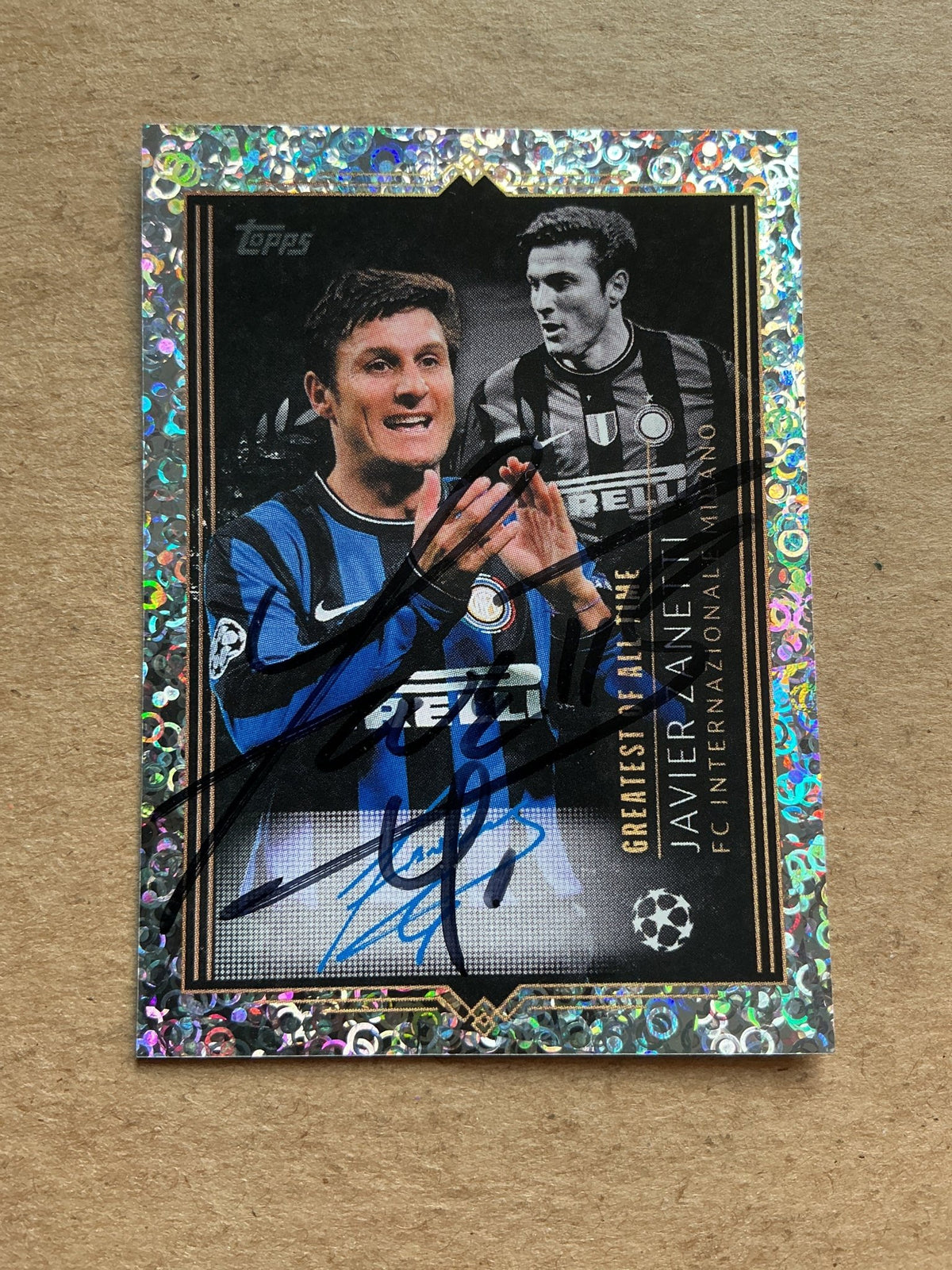 Javier Zanetti, Argentina 🇦🇷 Internazionale Milano 2023/24 Topps hand signed - Autographs-World
