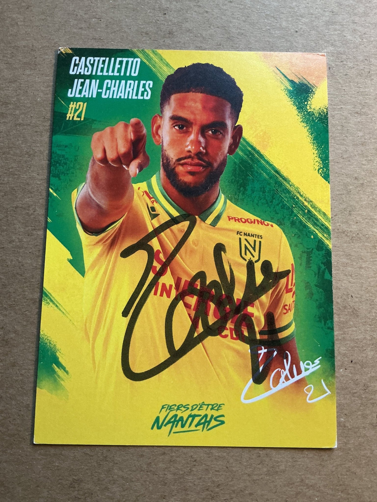 Jean-Charles Castelletto, Cameroon 🇨🇲 FC Nantes 2023/24 hand signed - Autographs-World