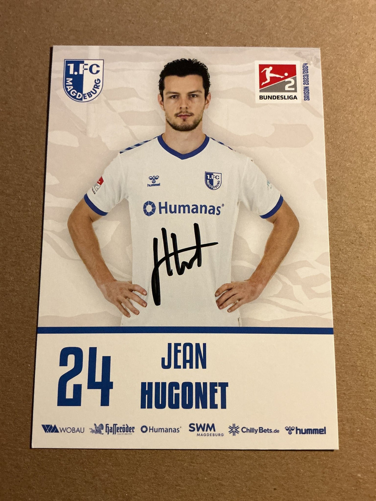 Jean Hugonet, France 🇫🇷 1.FC Magdeburg 2023/24 hand signed - Autographs-World
