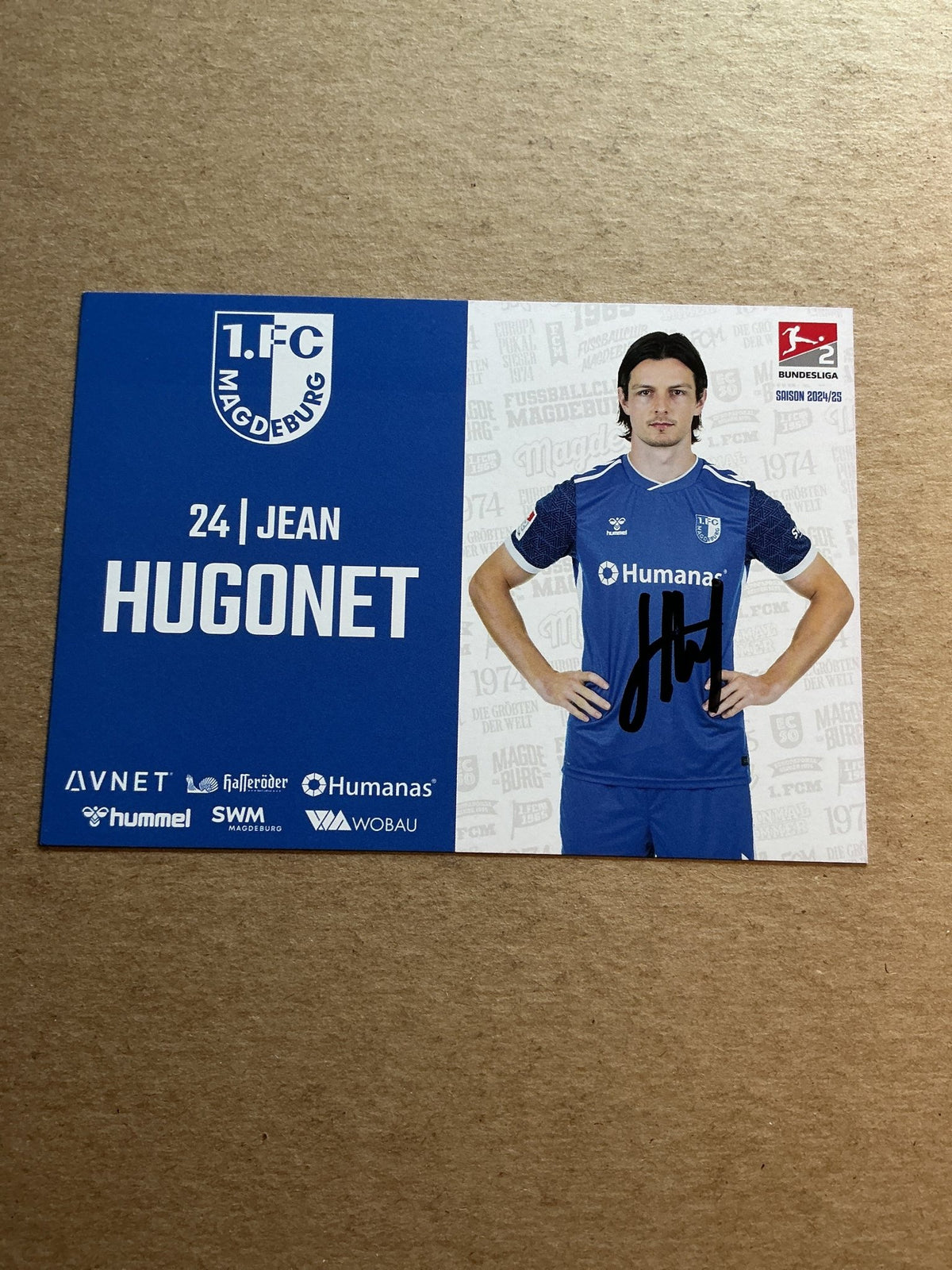 Jean Hugonet, France 🇫🇷 1.FC Magdeburg 2024/25 hand signed - Autographs-World