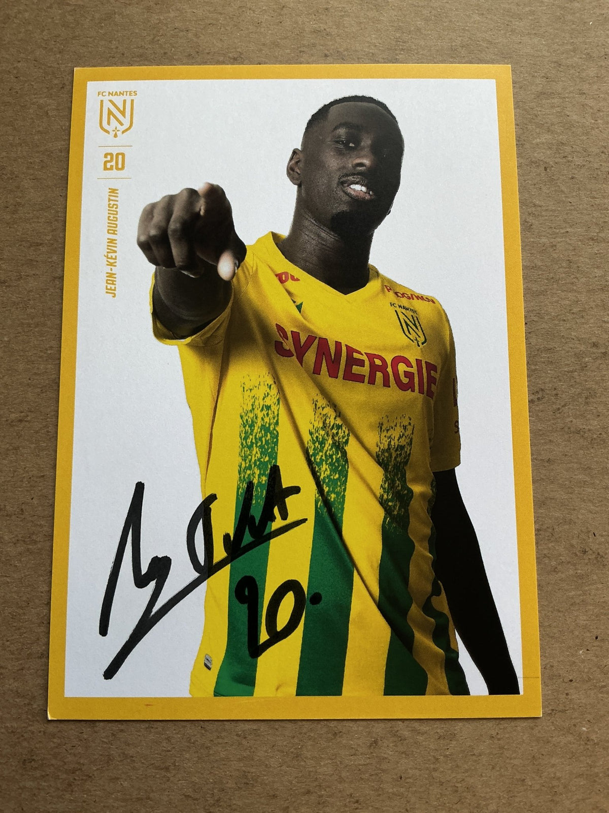 Jean-Kévin Augustin, France 🇫🇷 FC Nantes 2020/21 hand signed - Autographs-World