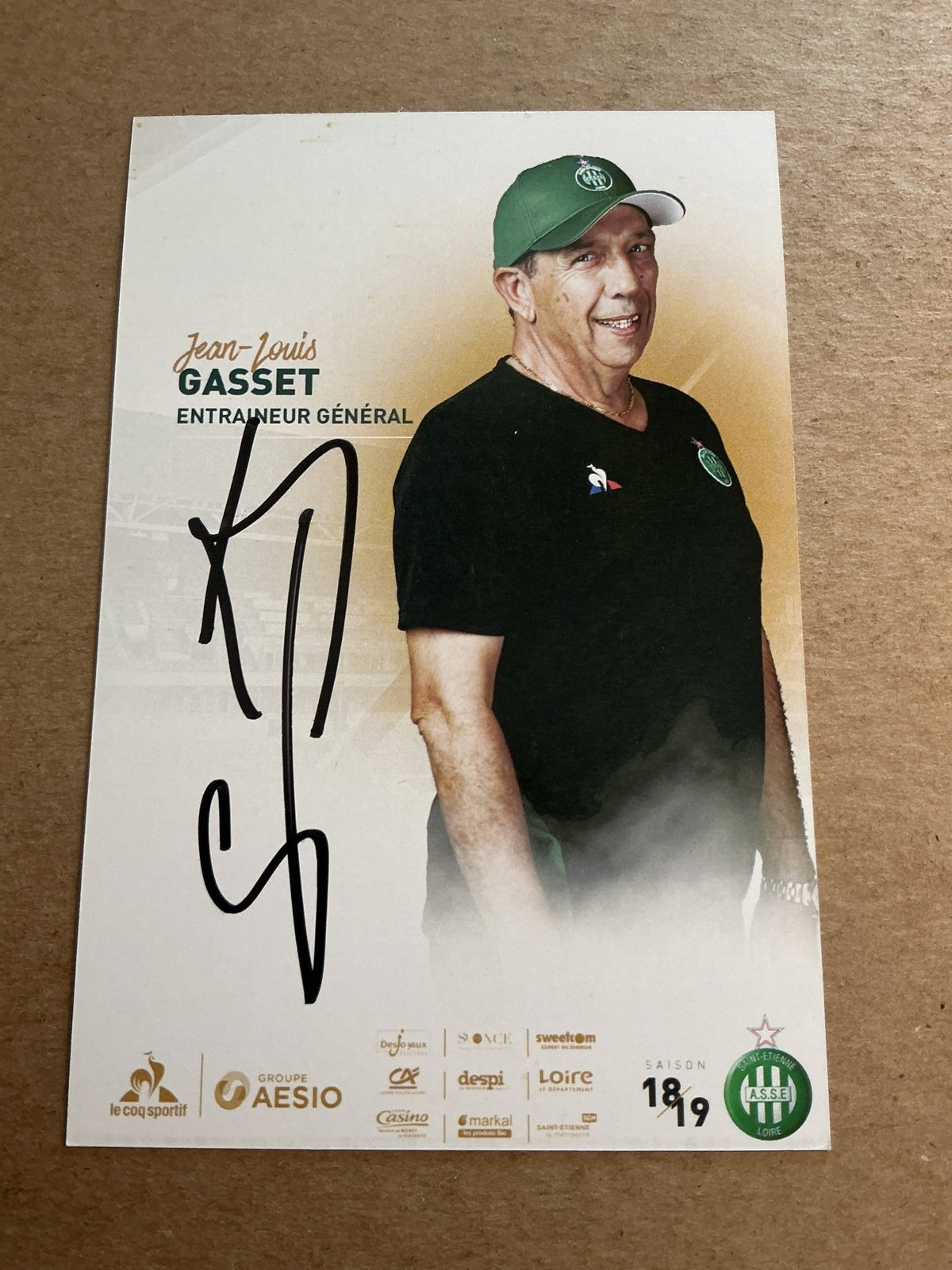 Jean-Louis Gasset, France 🇫🇷 AS Saint-Etienne 2018/19 hand signed - Autographs-World