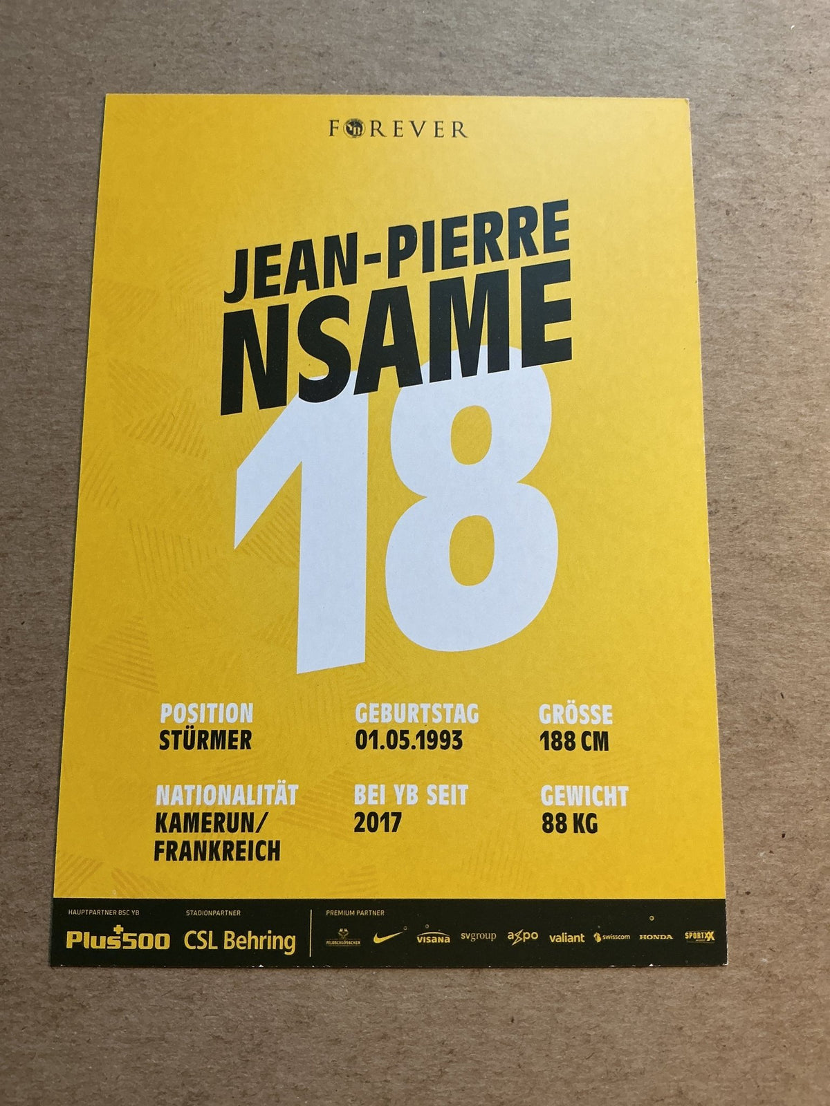 Jean-Pierre Nsame, Cameroon 🇨🇲 BSC Young Boys 2020/21 hand signed - Autographs-World
