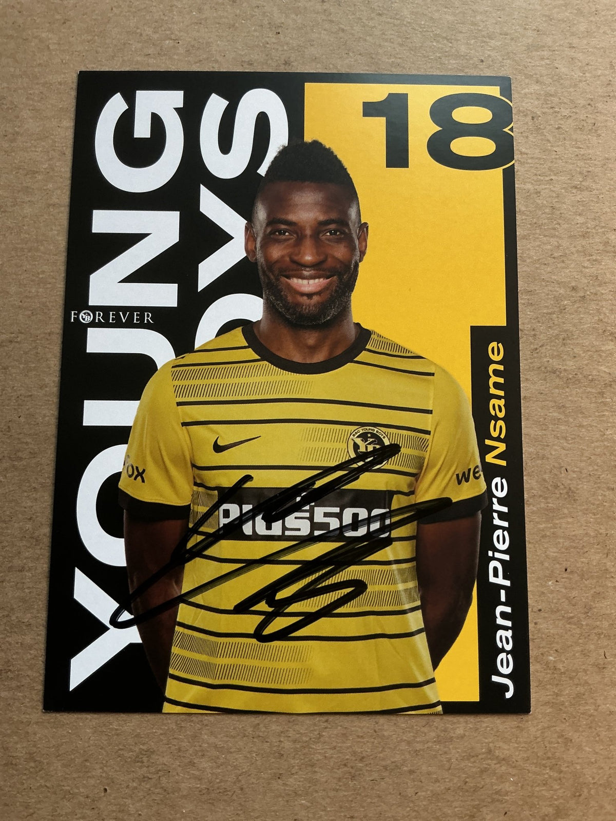 Jean-Pierre Nsame, Cameroon 🇨🇲 BSC Young Boys Bern 2022/23 hand signed - Autographs-World