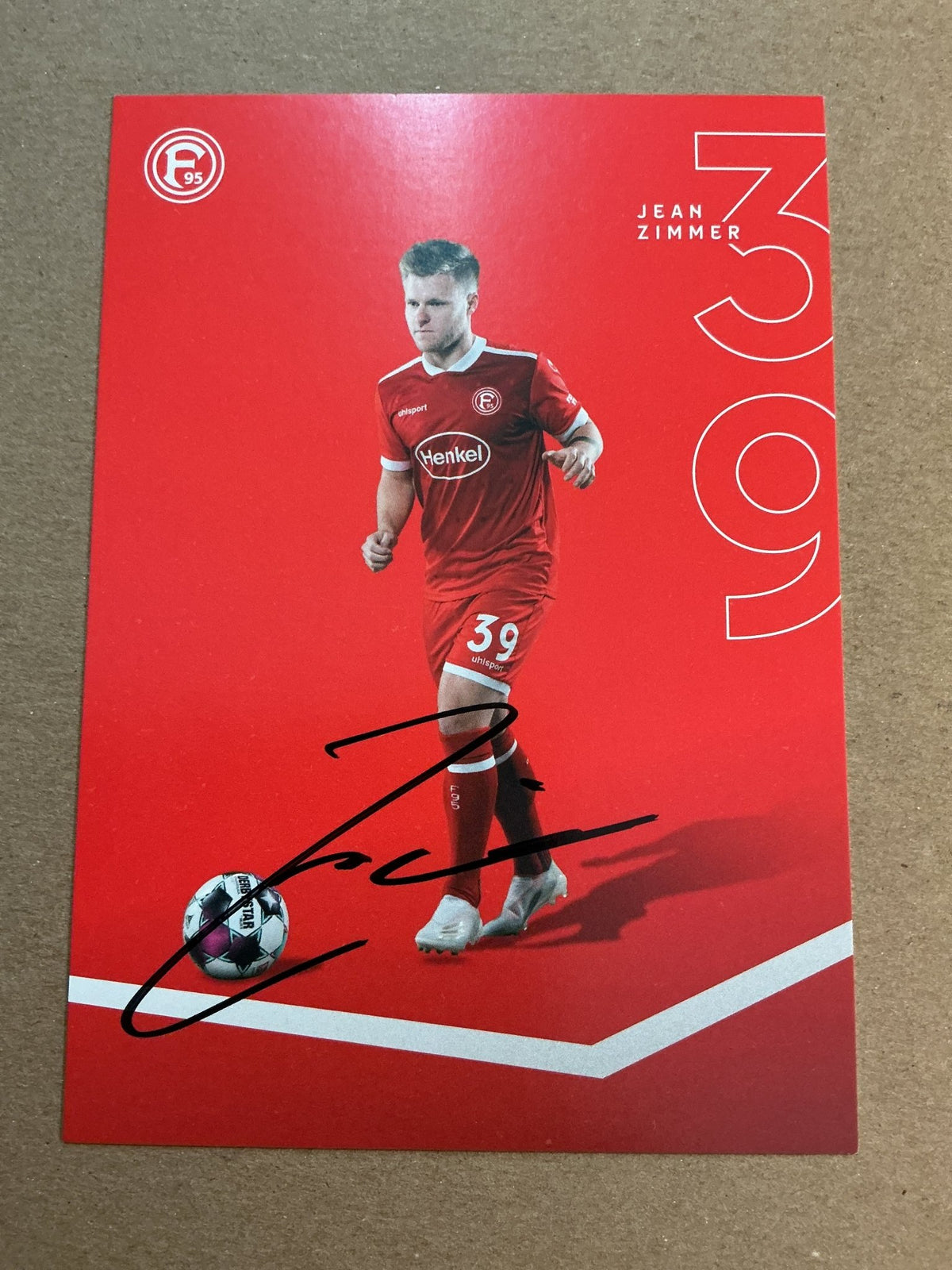 Jean Zimmer, Germany 🇩🇪 Fortuna Düsseldorf 2020/21 hand signed - Autographs-World