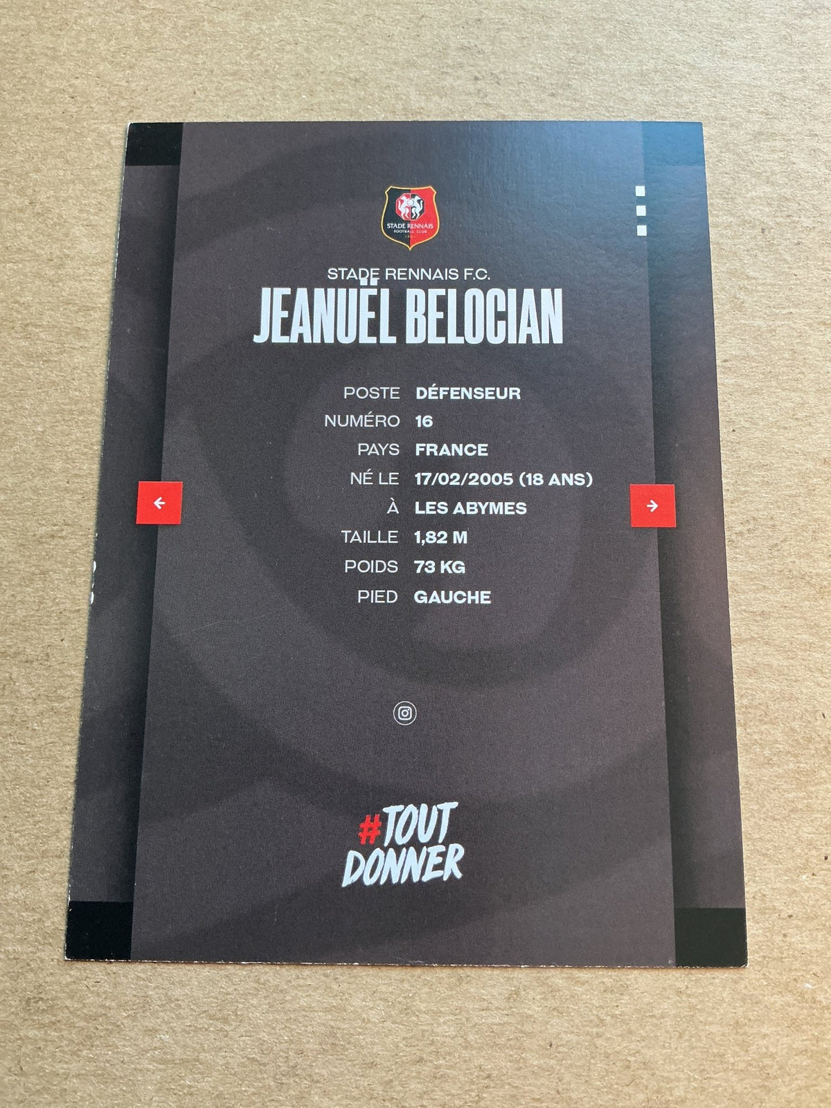 Jeanuel Belocian, France 🇫🇷 Stade Rennes FC 2023/24 hand signed - Autographs-World