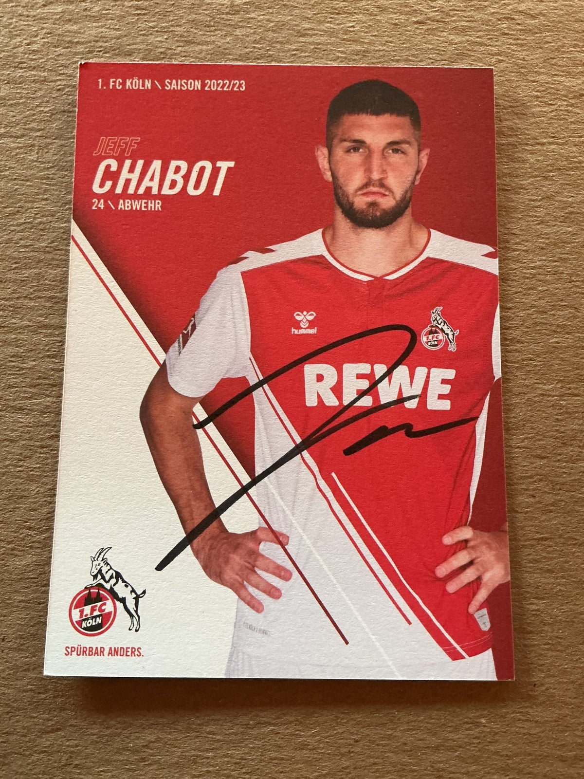 Jeff Chabot, Germany 🇩🇪 1.FC Köln 2022/23 hand signed - Autographs-World