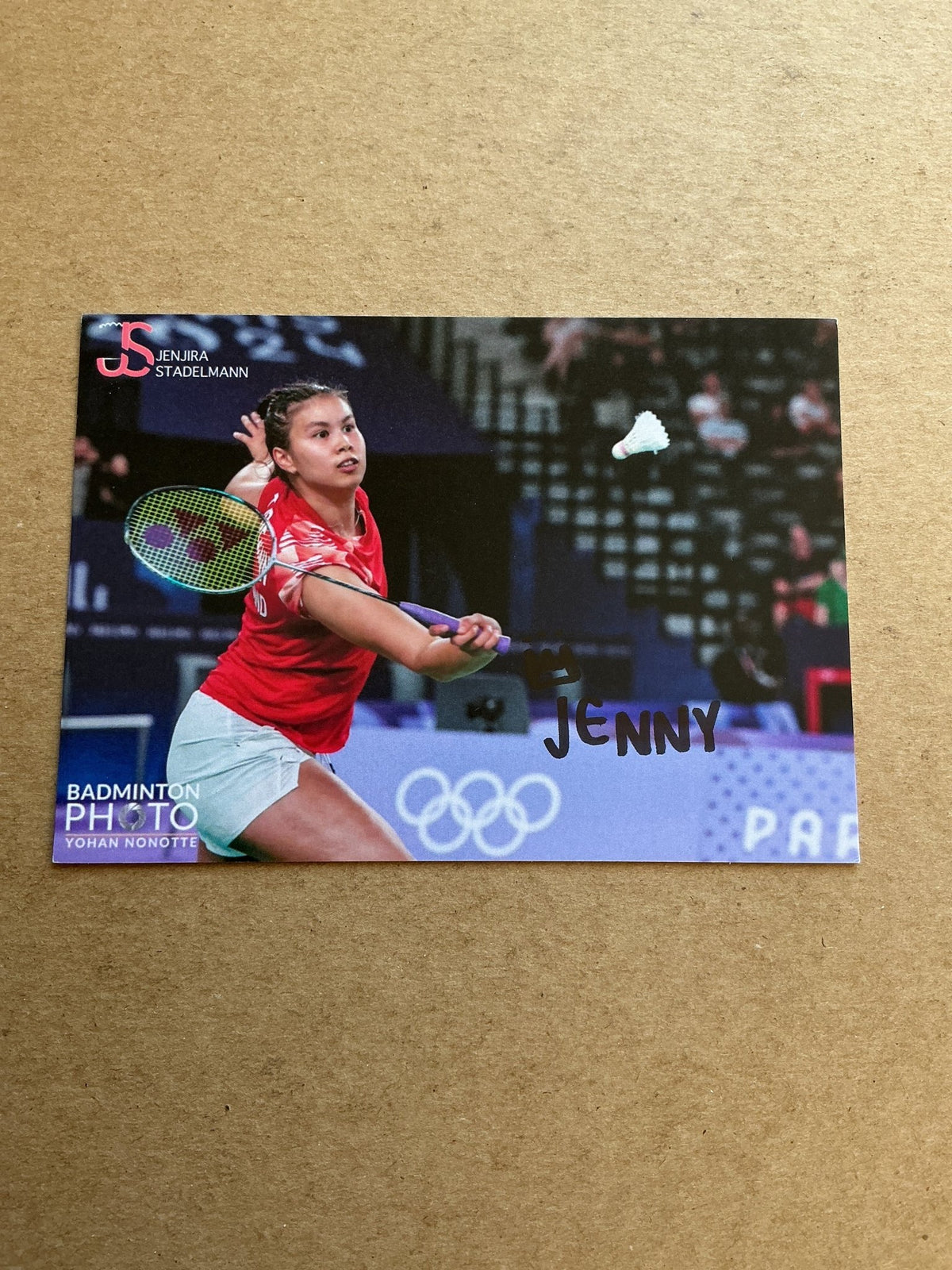 Jenjira Stadelmann, Switzerland 🇨🇭Badminton Summer Olympics 2024 hand signed - Autographs-World