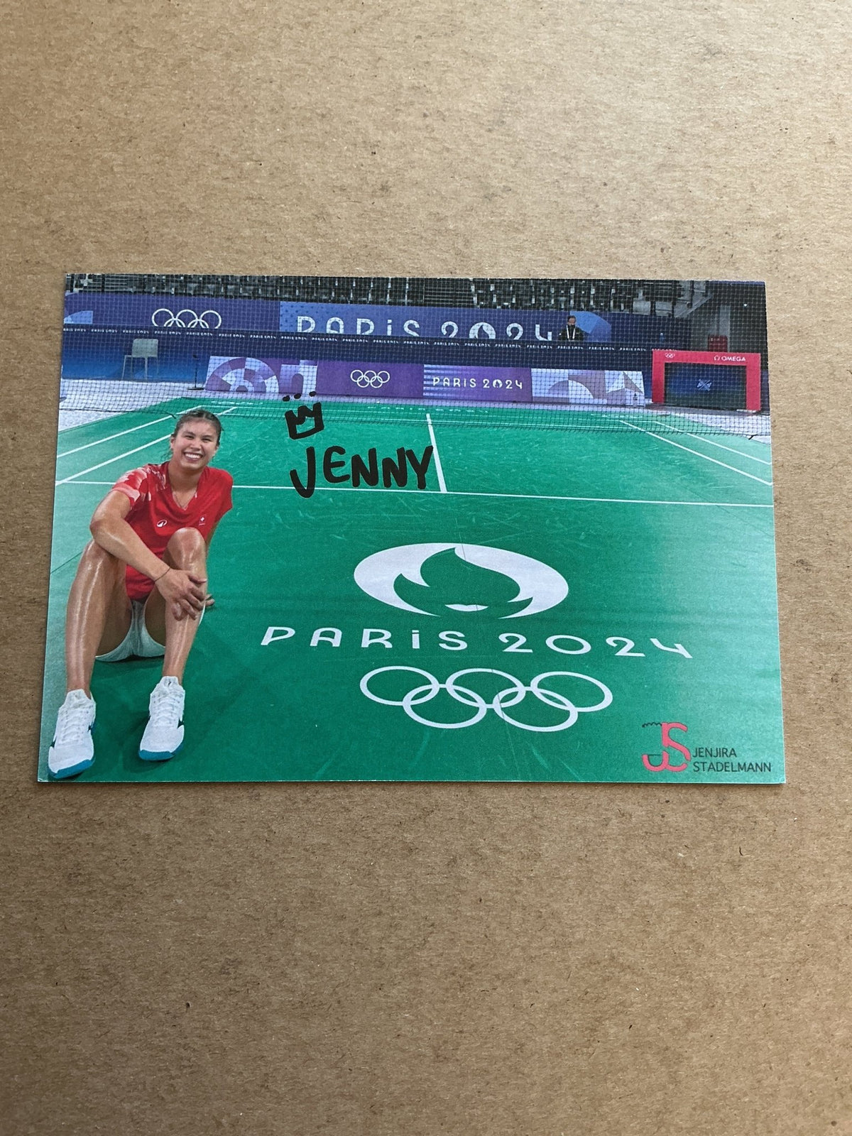 Jenjira Stadelmann, Switzerland 🇨🇭Badminton Summer Olympics 2024 hand signed - Autographs-World