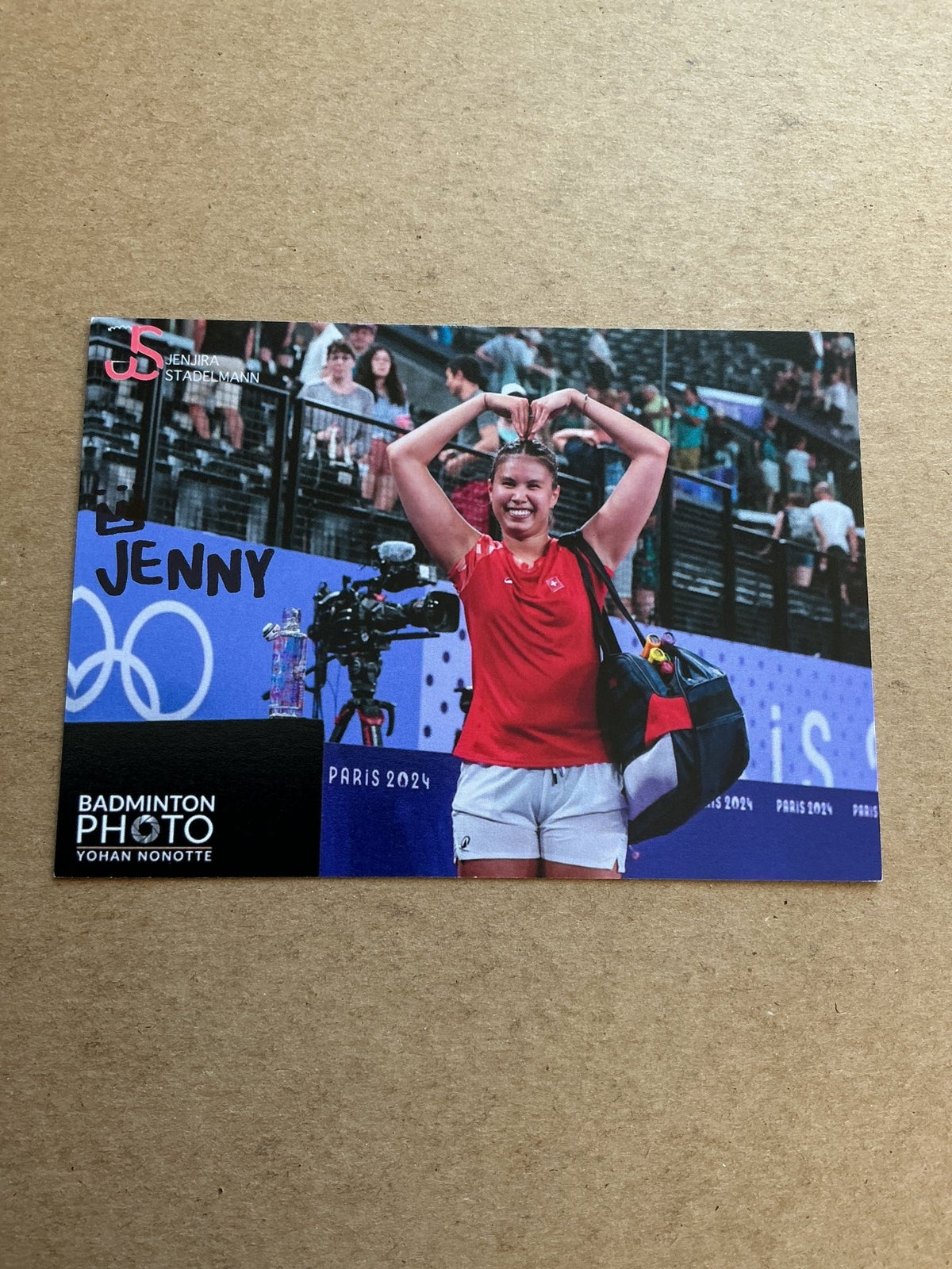 Jenjira Stadelmann, Switzerland 🇨🇭Badminton Summer Olympics 2024 hand signed - Autographs-World