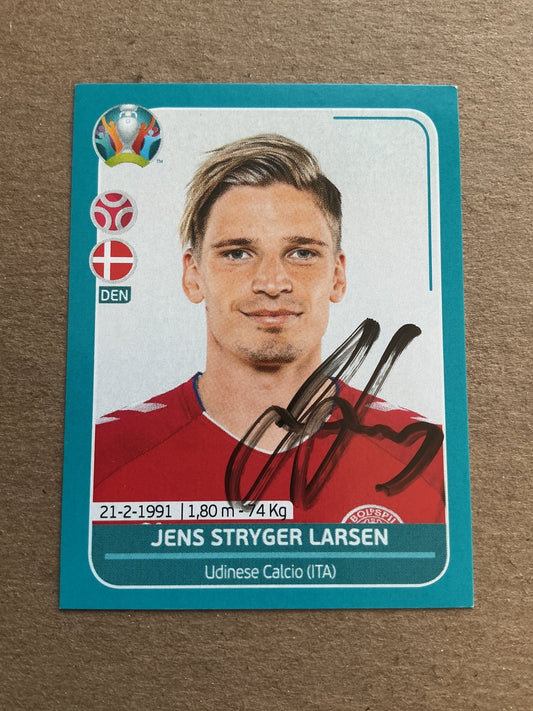 Jens Stryger Larsen, Denmark 🇩🇰 UEFA Euro 2020 Panini hand signed - Autographs-World