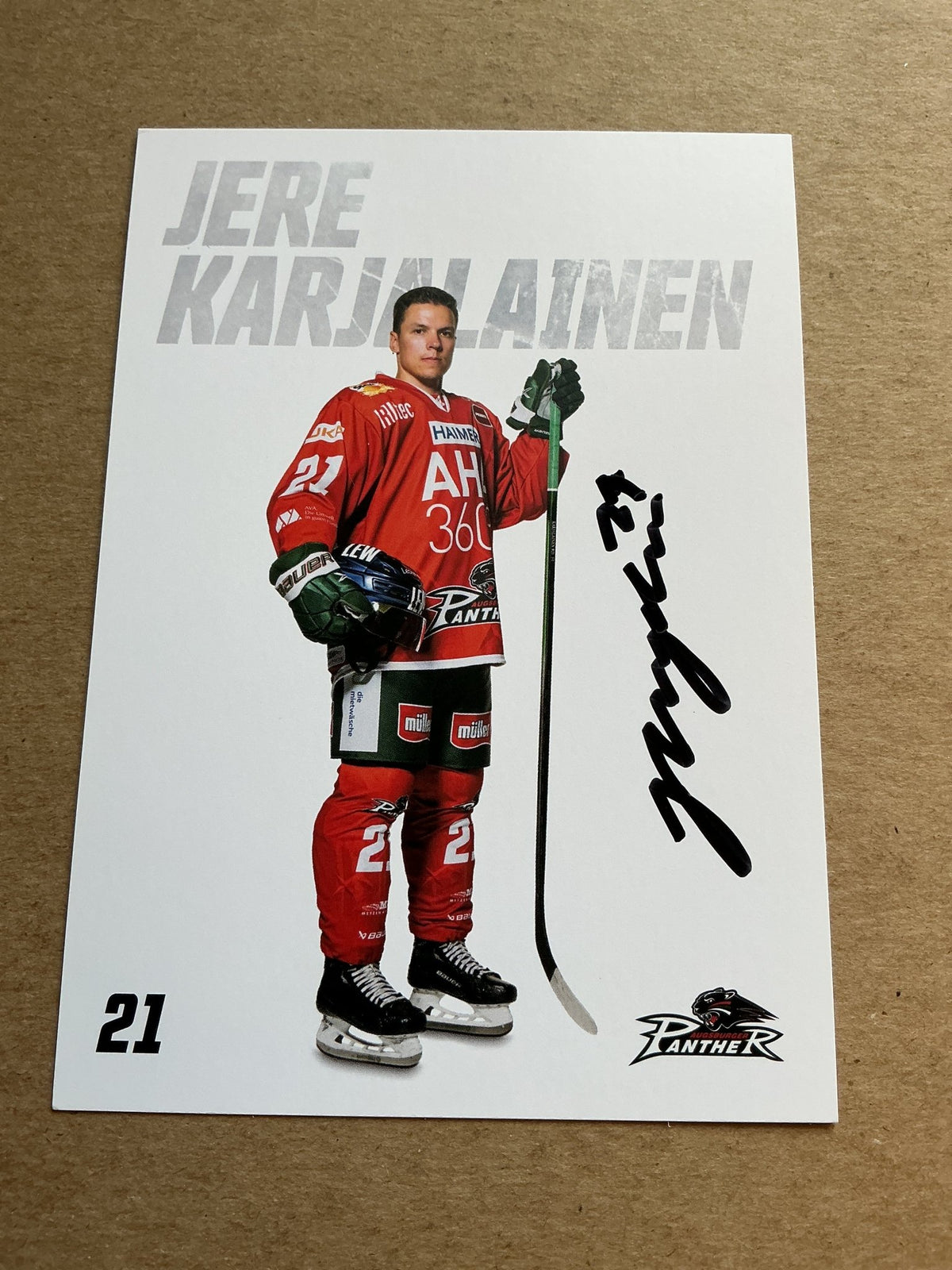 Jere Karjalainen, Finland 🇫🇮 Augsburg Panther 2023/24 hand signed - Autographs-World