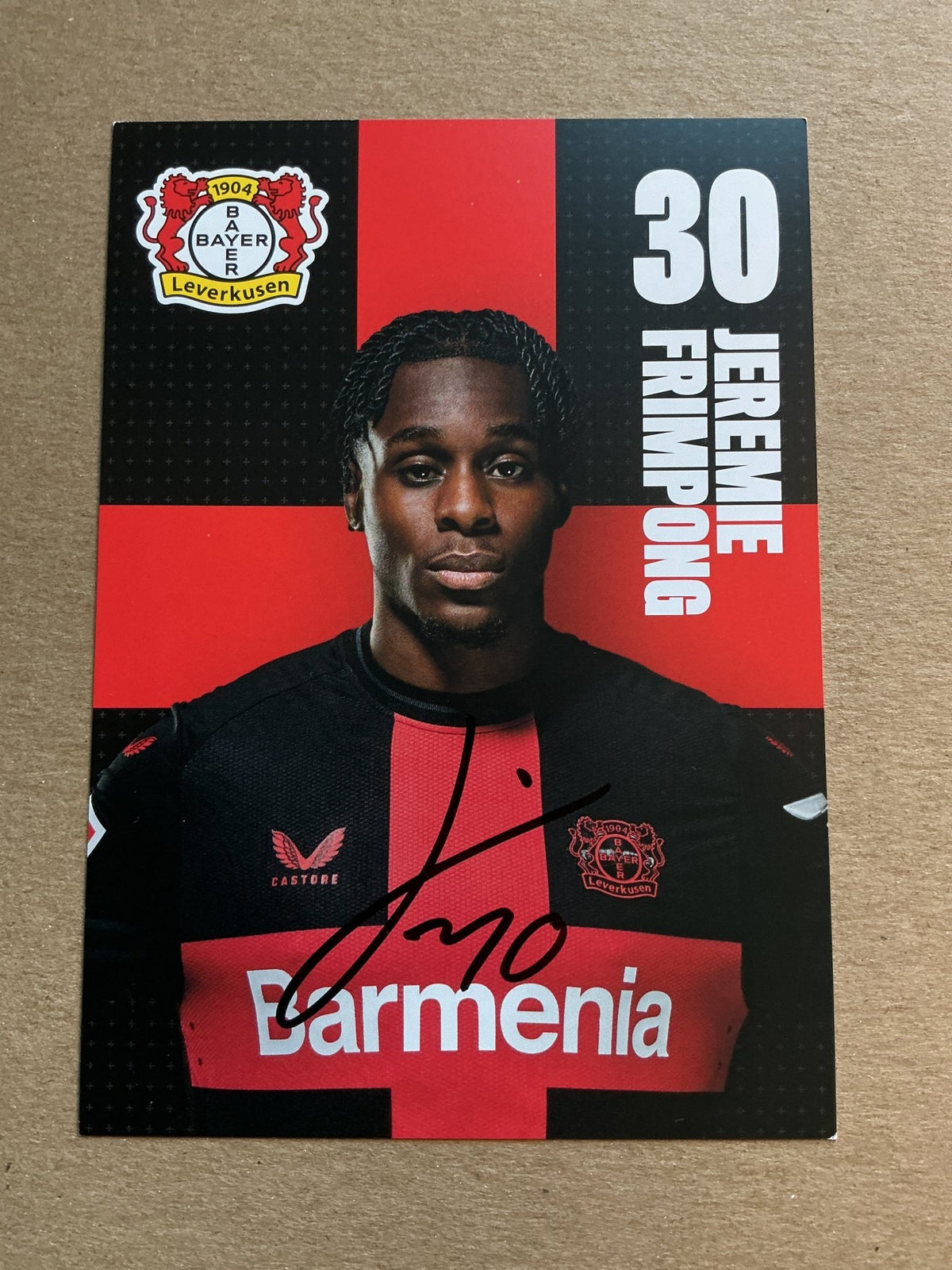Jeremie Frimpong, Netherlands 🇳🇱 Bayer 04 Leverkusen 2023/24 hand signed - Autographs-World