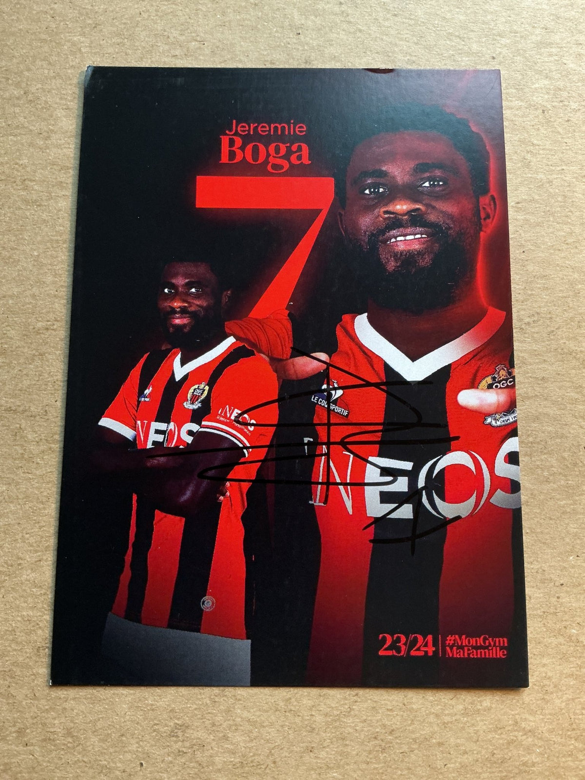 Jeremy Boga, Ivory Coast 🇨🇮 OGC Nice 2023/24 hand signed - Autographs-World