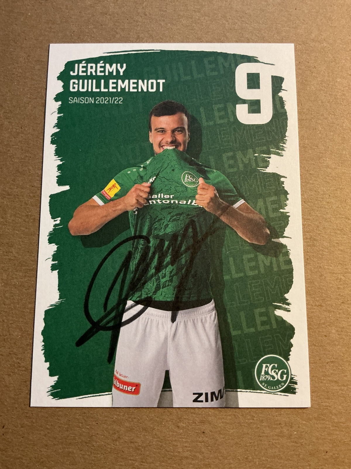 Jérémy Guillemenot, Switzerland 🇨🇭 FC St. Gallen 2021/22 hand signed - Autographs-World