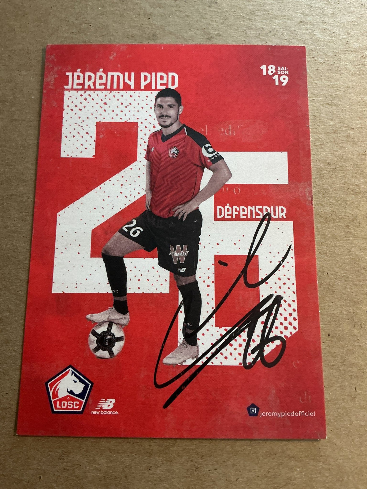 Jeremy Pied, France 🇫🇷 Lille OSC 2018/19 hand signed - Autographs-World