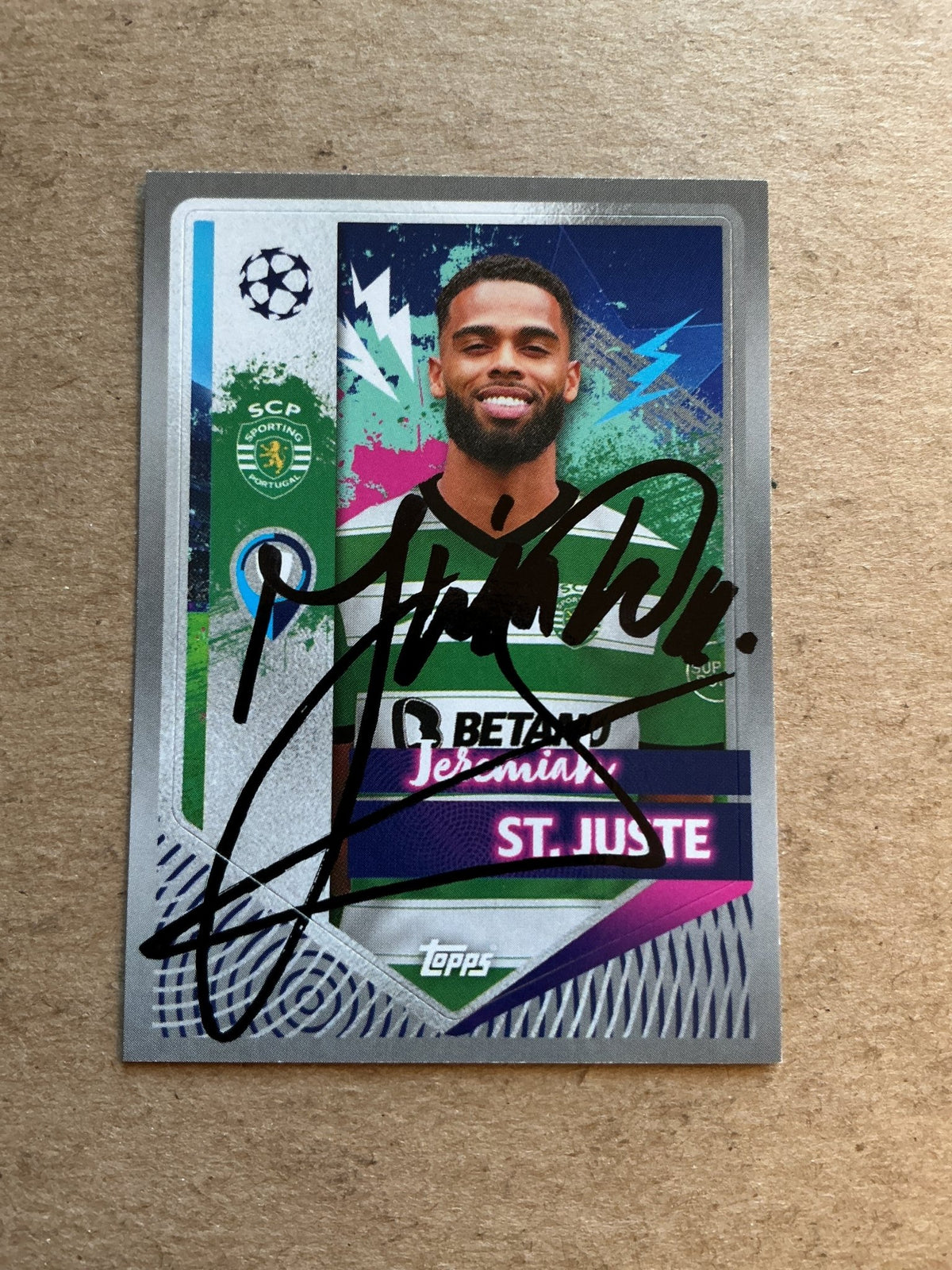 Jeremy St.Juste, Netherlands 🇳🇱 Sporting CP 2022/23 Topps hand signed - Autographs-World