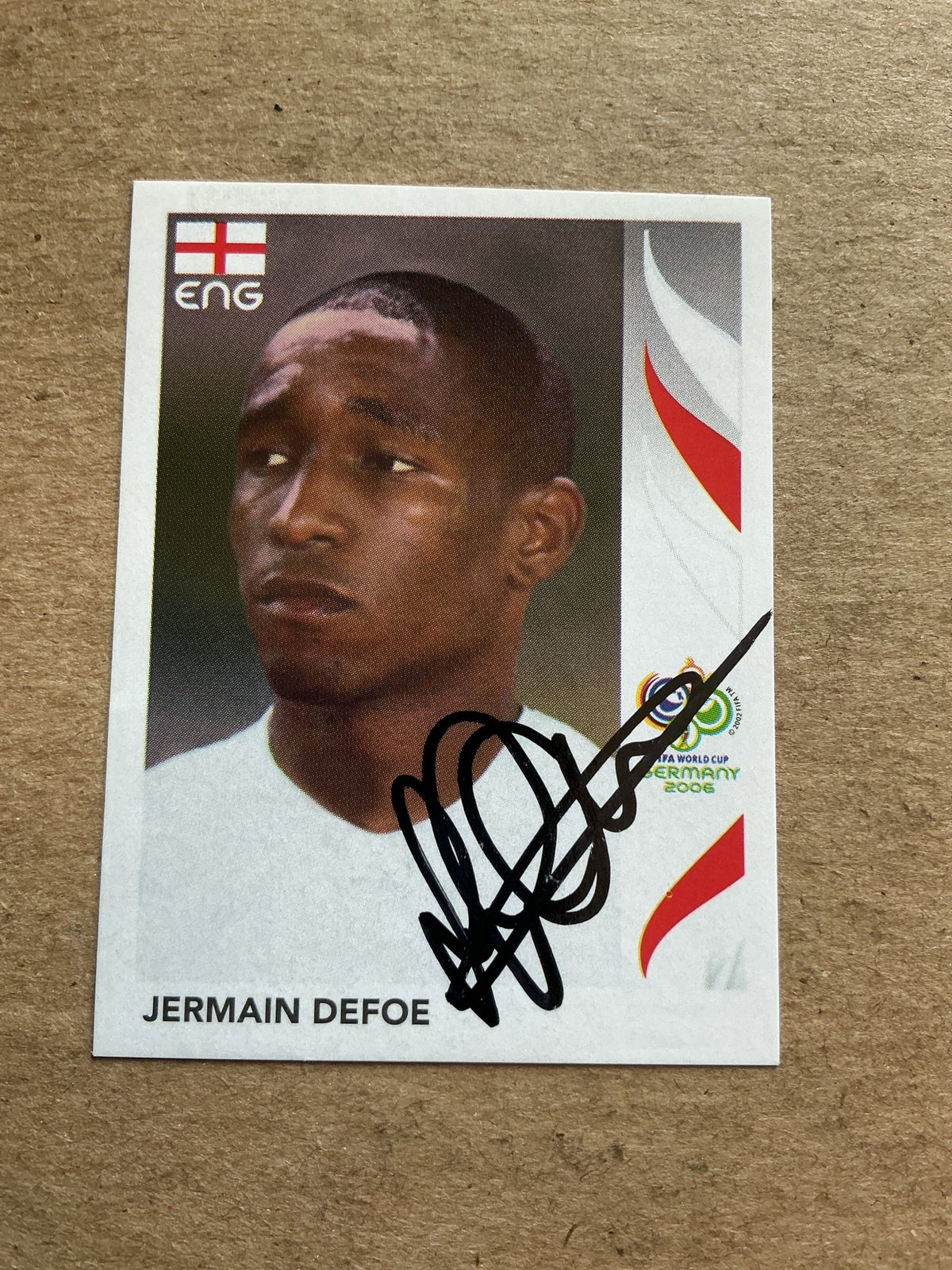 Jermain Defoe, England 🏴󠁧󠁢󠁥󠁮󠁧󠁿 FIFA World Cup 2006 Panini hand signed - Autographs-World