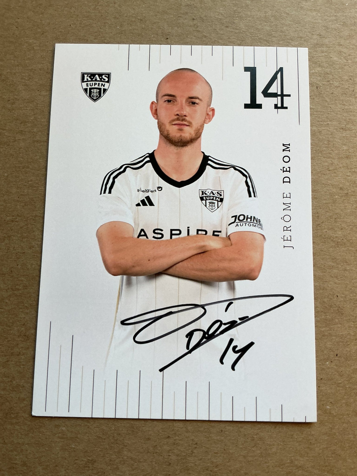 Jerome Deom, Belgium 🇧🇪 KAS Eupen 2023/24 hand signed - Autographs-World
