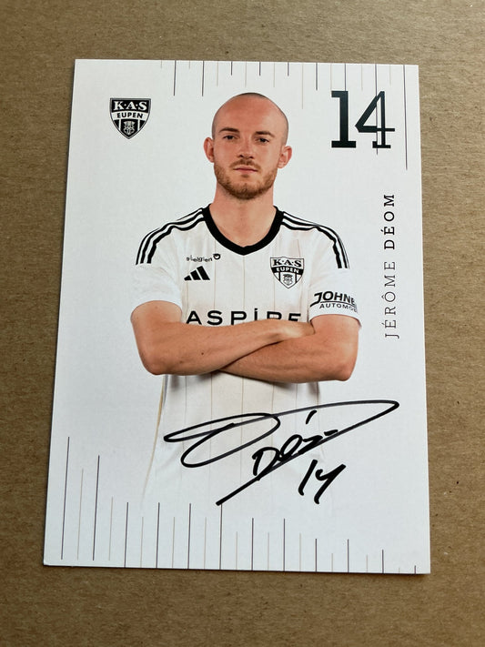 Jerome Deom, Belgium 🇧🇪 KAS Eupen 2023/24 hand signed - Autographs-World