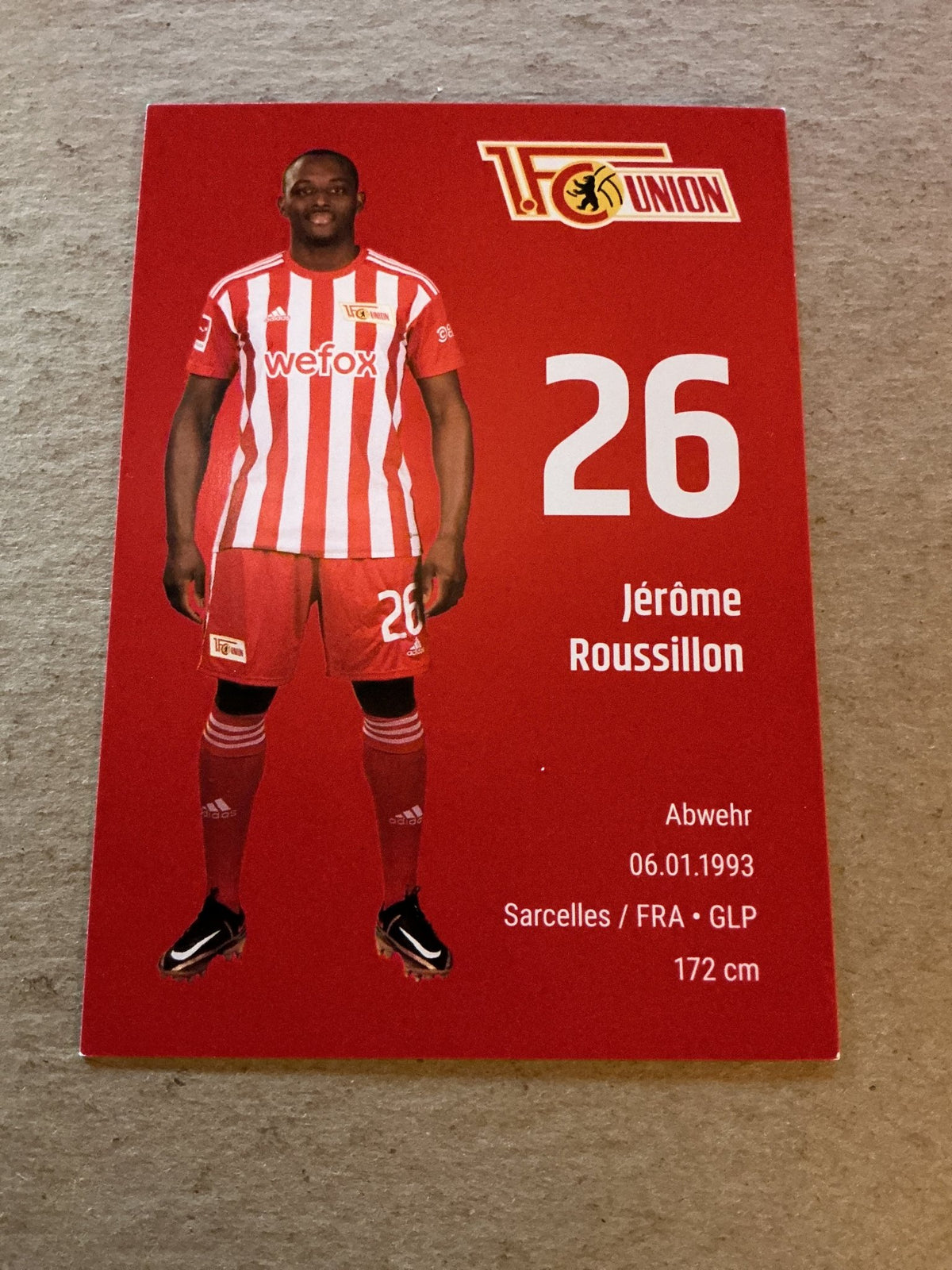 Jérôme Roussillon, France 🇫🇷 1.FC Union Berlin 2022/23 hand signed - Autographs-World