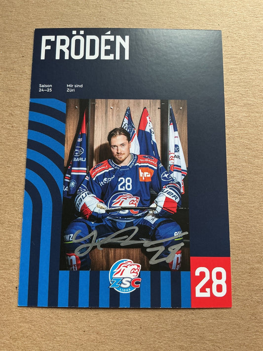Jesper Frödén, Sweden 🇸🇪 ZSC Lions 2024/25 hand signed - Autographs-World