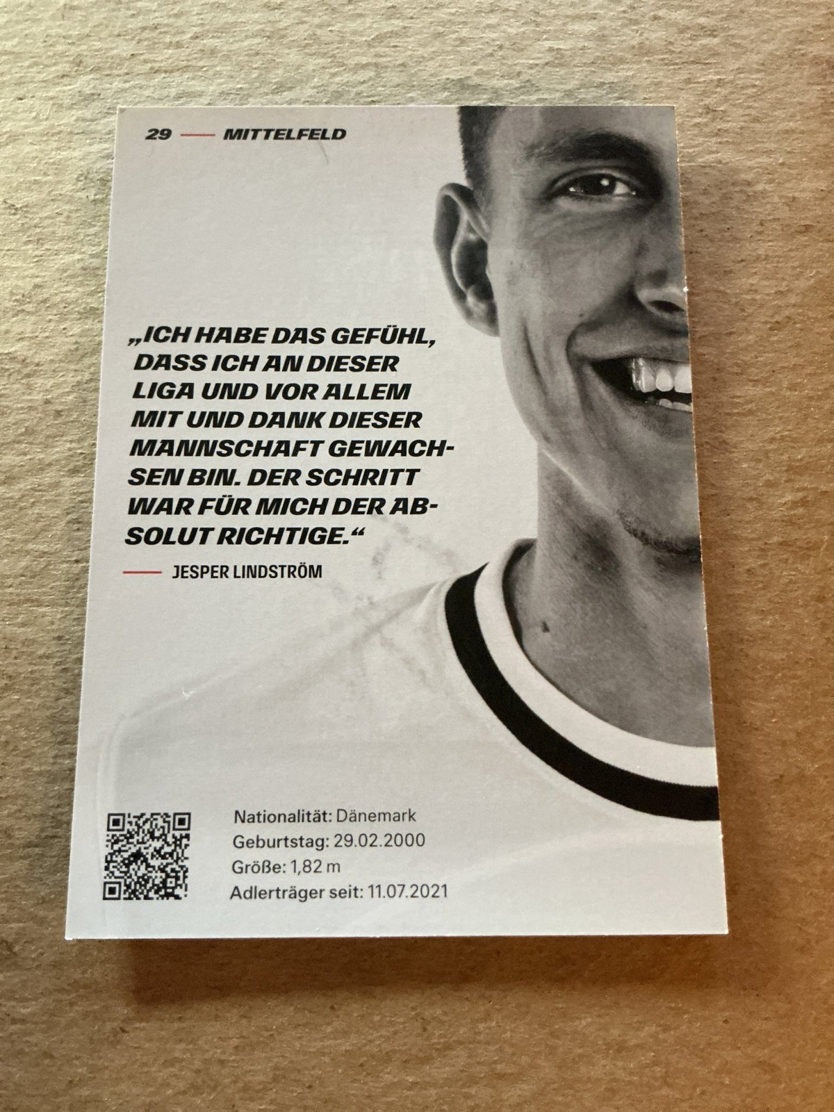 Jesper Lindstrøm, Denmark 🇩🇰 Eintracht Frankfurt 2022/23 hand signed - Autographs-World
