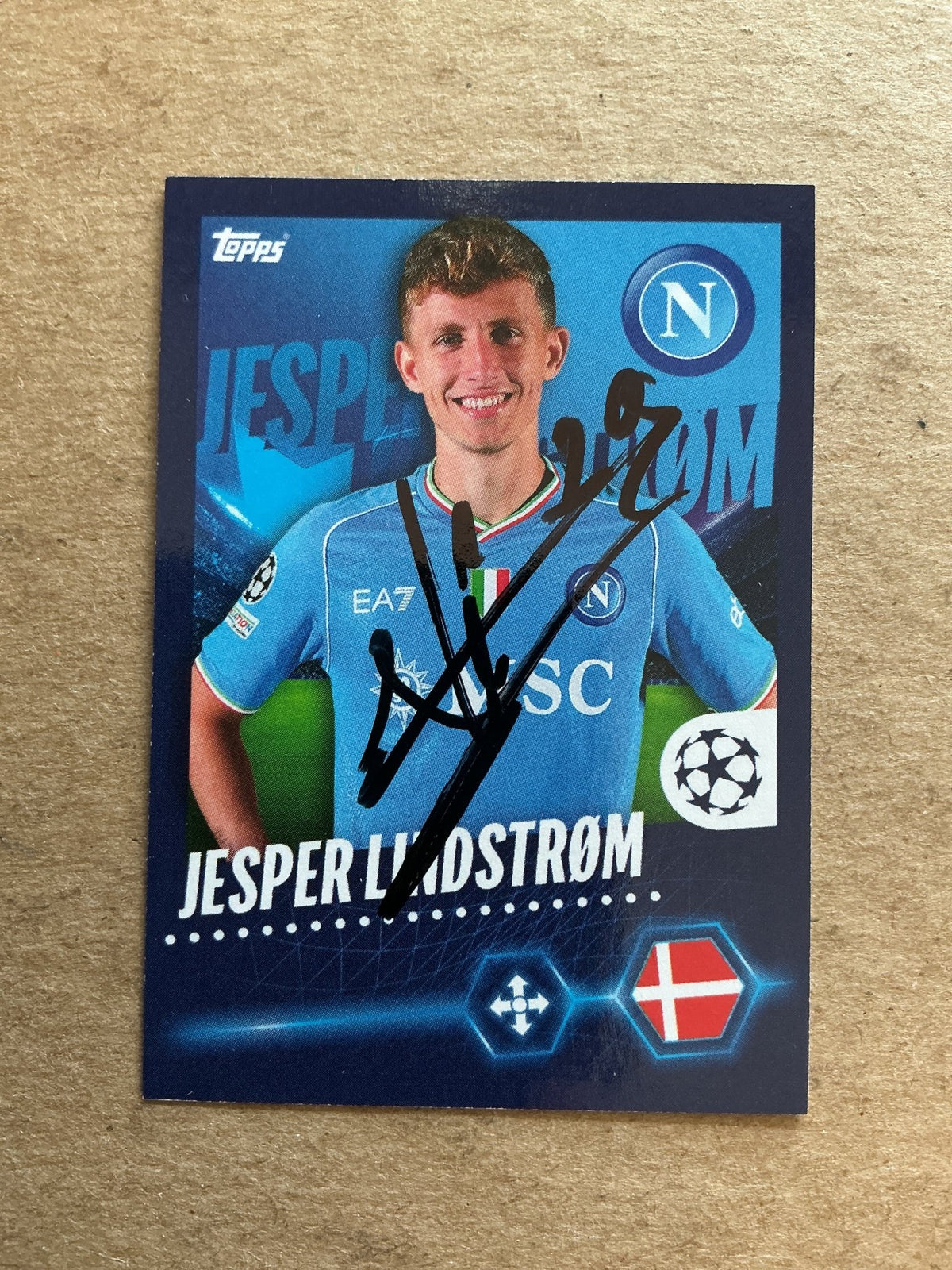 Jesper Lindstrøm, Denmark 🇩🇰 SSC Napoli 2023/24 Topps hand signed - Autographs-World