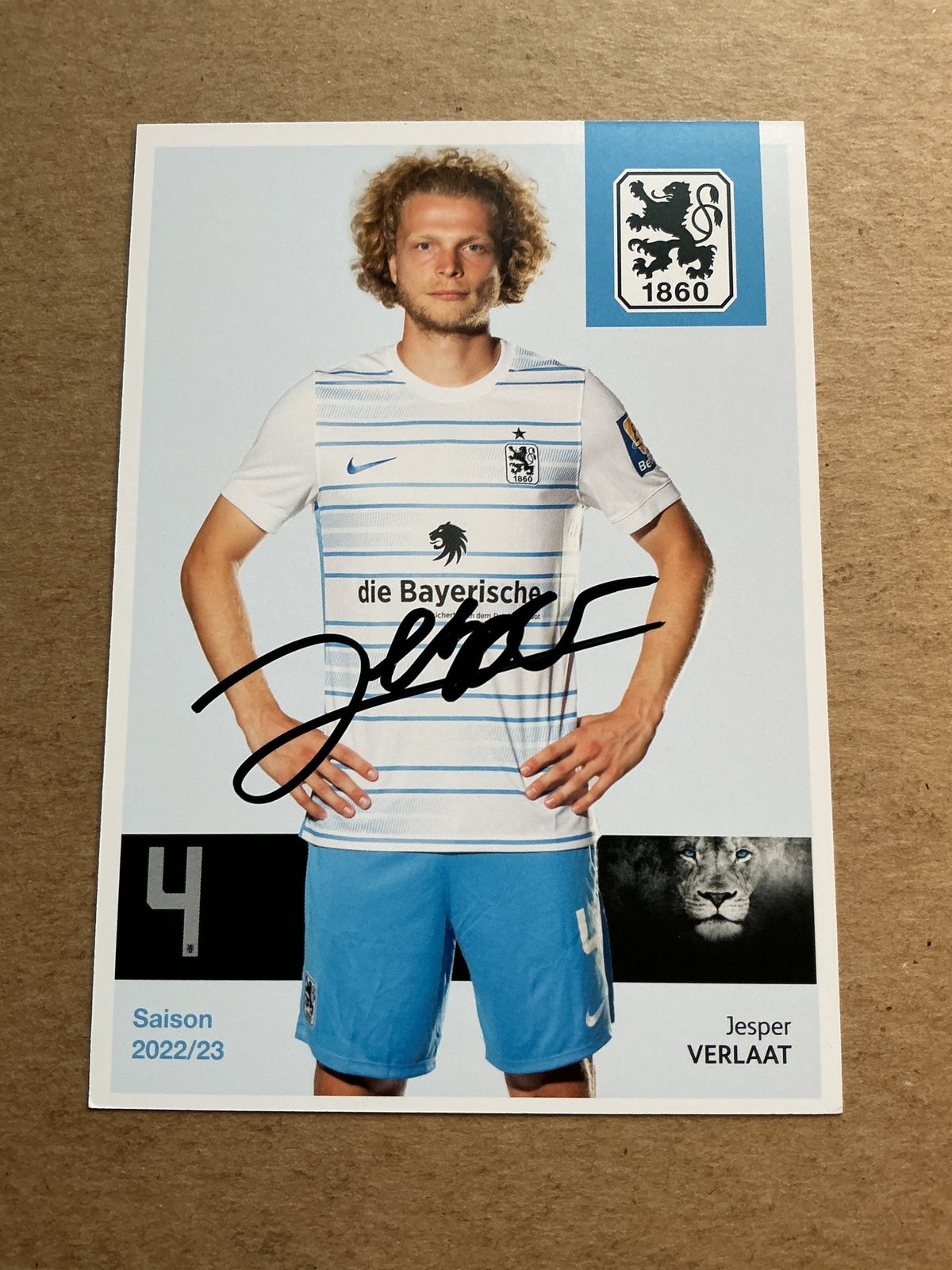 Jesper Verlaat, Netherlands 🇳🇱 TSV 1860 München 2022/23 hand signed - Autographs-World