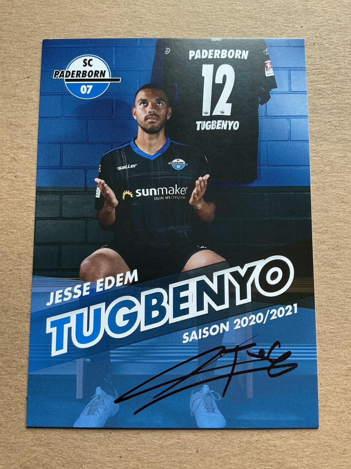 Jesse Edem Tugbenyo, Germany 🇩🇪 SC Paderborn 07 2020/21 hand signed - Autographs-World
