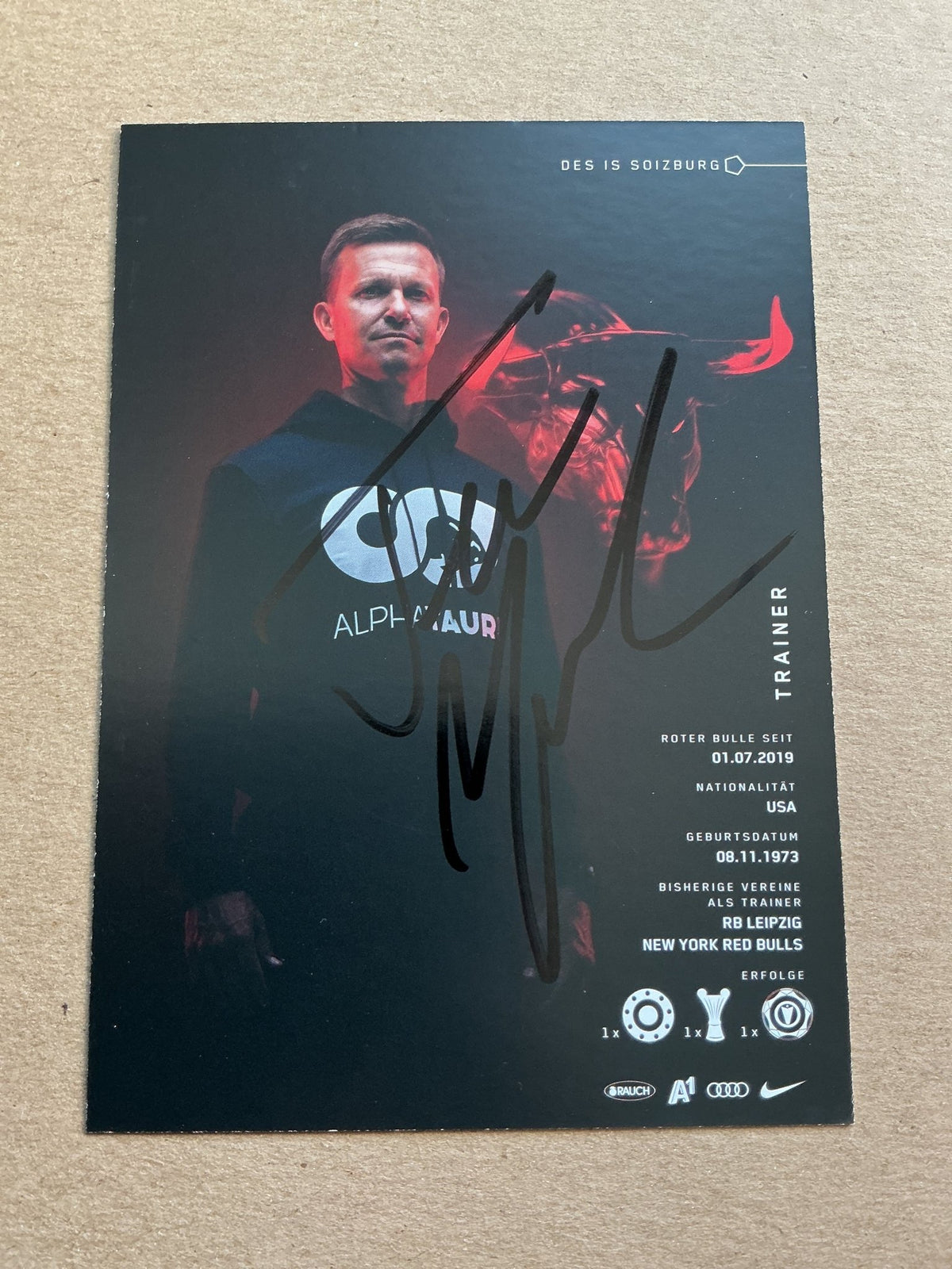 Jesse Marsch, USA 🇺🇸 Red Bull Salzburg 2020/21 hand signed - Autographs-World
