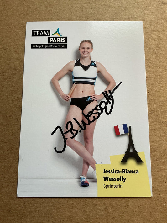 Jessica-Bianca Wessolly, Germany 🇩🇪 Athletics Summer Olympics 2024 hand signed - Autographs-World