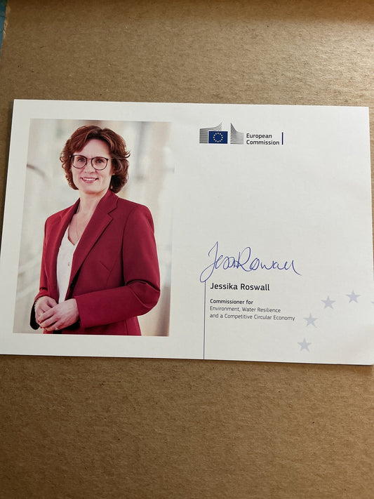 Jessika Roswall, Sweden 🇸🇪 Commissioner for Environment 2025 hand signed - Autographs-World