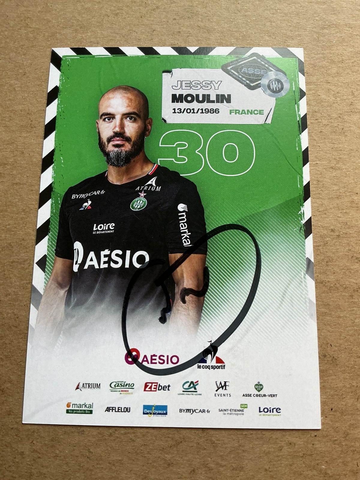 Jessy Moulin, France 🇫🇷 AS Saint-Étienne 2020/21 hand signed - Autographs-World