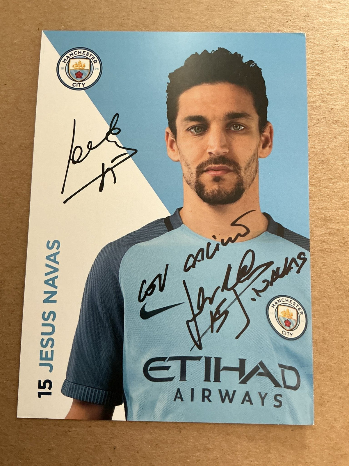 Jesus Navas, Spain 🇪🇸 Manchester City 2016/17 hand signed - Autographs-World