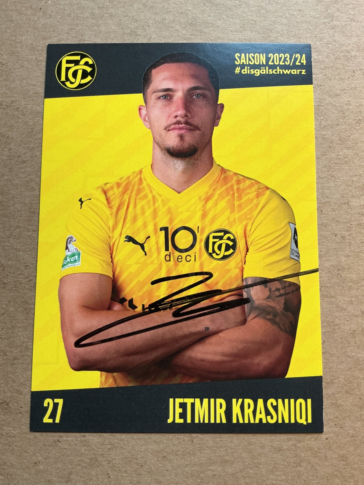 Jetmir Krasniqi, Kosovo 🇽🇰 FC Schaffhausen 2023/24 hand signed - Autographs-World