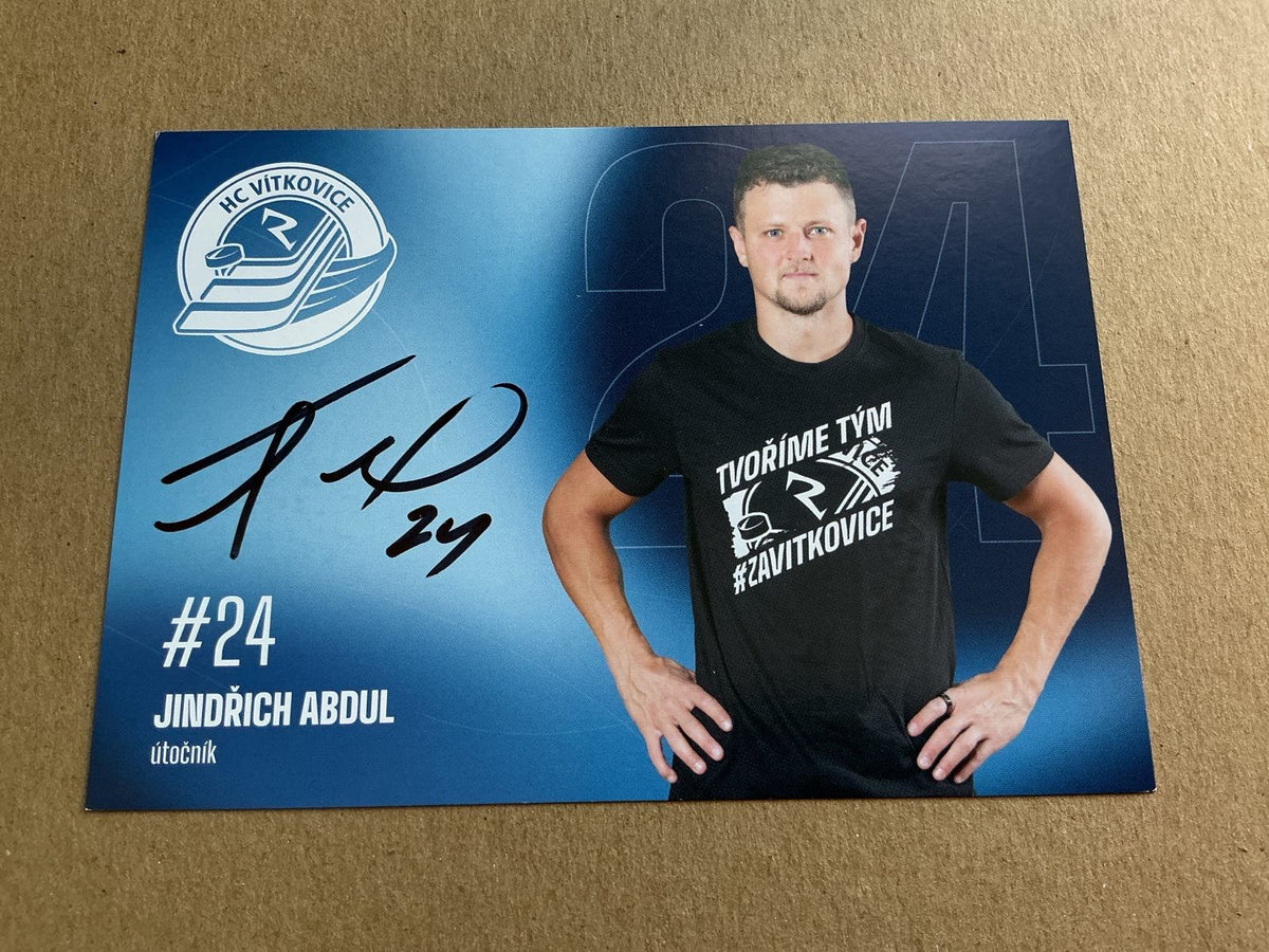 Jindřich Abdul, Czech Republic 🇨🇿 HC Vítkovice 2025/26 hand signed - Autographs-World